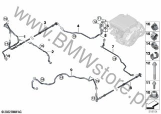 Obieg chłodzenia maszyny elektrycznej dla BMW i iX I20 LCI SAV iX M70 xDrive XE2 ECE