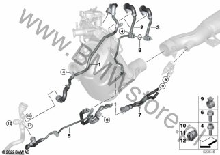 Węże płynu chł. układu chłodz. silnika dla BMW X4 G02 LCI SAC X4 20dX B47O ECE
