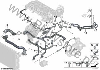 Węże płynu chłodzącego układu chłodzenia dla Mini Countryman F60 LCI Cooper D ALL4 B47B ECE