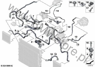Węże płynu chłodzącego układu chłodzenia dla BMW 5' G99 M5 Touring M5 S68X ECE