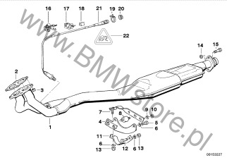 Obejma (18 30 1728461) na diagramie Układ wydechowy z katalizatorem dla BMW 5' E34 518i M40 Limousine ECE