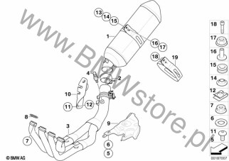 Podkładka na diagramie Części układu wydechowego z mocowaniem 