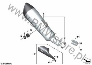 Tłumik tylny (18 51 9467577) na diagramie Tłumik sportowy dla BMW K53  R 1250 R  ECE