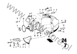 Pompa olejowa na diagramie BW 65 obudowa + elementy dod.