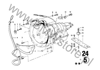 Miarka poziomu oleju (24 11 1205817) na diagramie ZF 3HP22 El. zew. sterownika dla BMW 2500-3.3Li 2500 Limousine ECE