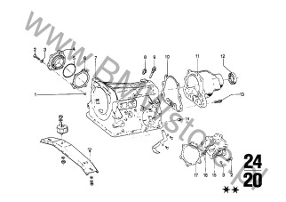 Obudowa przekładni (24 10 1204476) na diagramie BW 65 obudowa + elementy dod. dla BMW 2500-3.3Li 2.8L Limousine ECE