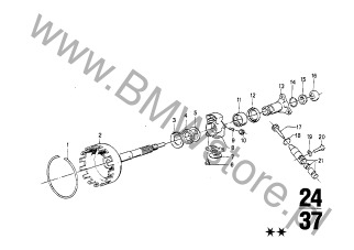 Wałek przekazania napędu (24 21 1209805) na diagramie ZF 3HP22 Napęd dla BMW 2500-3.3Li 2500 Limousine ECE