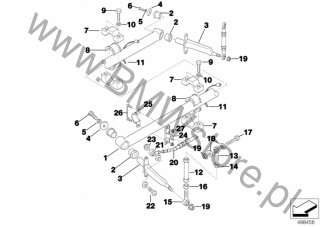 Głowica przegubu na diagramie Amortyzacja przedniej osi