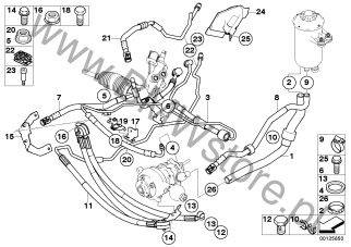 Przewód powrotny (32 41 6760494) na diagramie Hyd.ukł.kier.-przew.ol./Dynamic Drive dla BMW 7' E65 760i Limousine ECE