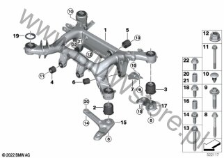 Belka zawieszenia tylnego dla BMW X7 G07 SAV X7 40dX B57R ECE
