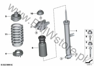 Amortyzator tylny dla BMW 3' G20 Saloon LCI Limousine BMW ALPINA D3s B57R ECE