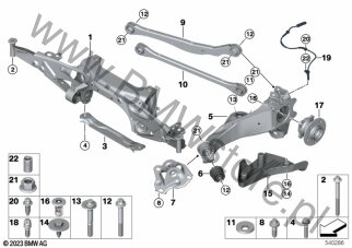 Wspornik tyl. osi-zaw. kół-łożyska kół dla BMW X1 F48 LCI SAV X1 25eX B38X ECE
