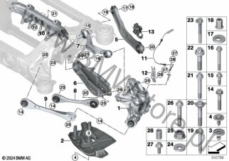 Wspornik tylnej osi/zawieszenie kół BEV dla BMW 5' G61 Touring i5 M60 xDrive XE2 ECE