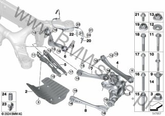 Wspornik tylnej osi/Zawiesz. kół dla BMW X3 G08 LCI SAV X3 25iX B48C ECE
