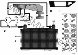 Śruba drążona na diagramie Przekładnia tylnej osi, chł. oleju