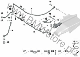 Przyłącze (81 30 4671068) na diagramie Dod.chłodnica mech.różnicowego przewody dla MS BMW Motorsport M4 GT4 Coupé USA