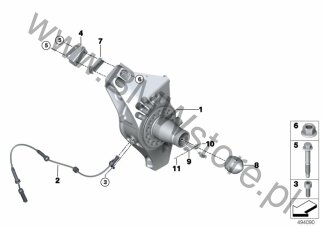 Uchwyt (33 40 8428288) na diagramie Wspornik koła dla MS BMW Motorsport M6 GT3 Coupé ECE