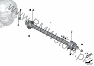 O-Ring (33 20 8424302) na diagramie Wałek przekazania napędu dla MS BMW Motorsport M6 GT3 Coupé ECE
