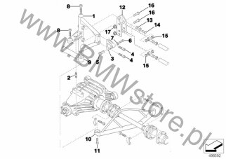 Śruba z łbem walcowym (11 00 7755132) na diagramie Tylna oś z zawieszeniem dla BMW Classic Motorsport E36 318iS Class 2 Limousine ECE