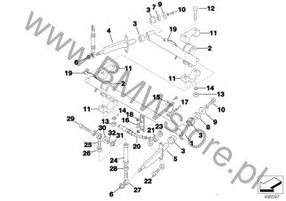 Śruba z podkładką (07 11 9905529) na diagramie Amortyzacja tylnej osi dla BMW Classic Motorsport E36 318iS Class 2 Limousine ECE