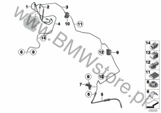 Przewód rurowy (34 30 7844696) na diagramie Przewód hamulcowy przedni dla BMW 1' E82 M Coupé ECE