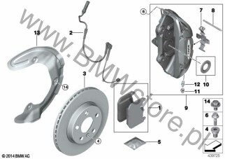 Hamulec przedniego koła dla Mini Cabrio F57 LCI JCW B48D ECE
