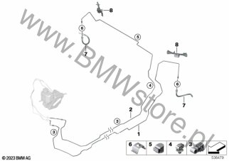 Przewód hamulcowy tylny dla BMW 5' G68 Saloon Limousine 530LiX B48P ECE