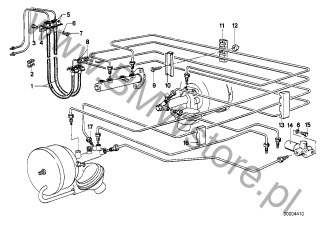 Uchwyt (34 32 1155737) na diagramie Przewód hamulcowy przedni/Mocowanie dla BMW 5' E12 518 Limousine ECE