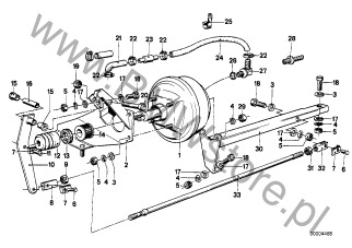 Głowica widełek na diagramie Serwomechanizm ukł. hamulcowego