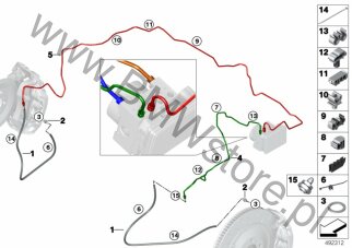 Przewód hamulcowy przedni (34 30 8431355) na diagramie Przewód hamulcowy przedni dla MS BMW Motorsport M4 GT4 Coupé USA