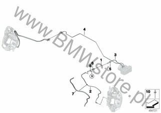 Przewód hamulcowy przedni (34 30 8424155) na diagramie Przewód hamulcowy przedni dla MS BMW Motorsport M6 GT3 Coupé ECE
