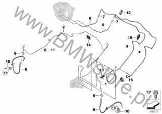 Przewód rurowy (34 30 6896763) na diagramie Przewód hamulcowy przedni dla BMW Z4 G29 Z4 20i B48D Roadster ECE