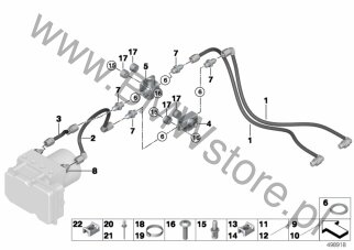 Śruba soczewkowa (51 40 8337151) na diagramie Przewód hamulcowy przedni dla MS BMW Motorsport M6 GT3 Coupé ECE