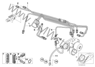 Przewód rurowy (34 30 6779167) na diagramie Przewód hamulcowy przedni DSC dla MINI R50 Cooper 3-drzwiowy ECE