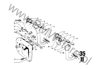 Nakładka pedału (35 21 1108634) na diagramie Kozioł łożyskowy dźwigni nożnej dla BMW 1502-2002tii 2002 Cabrio ECE