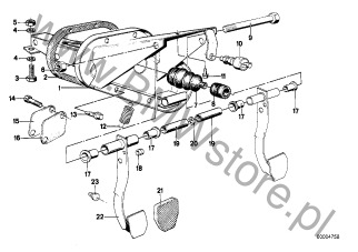 Śruba z podkładką (07 11 9915078) na diagramie Dźwignia nożna/Przełącznik świateł ham. dla BMW 5' E12 518 Limousine ECE