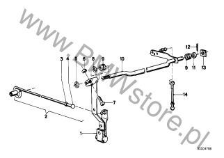 Drążek na diagramie Mech. gazu/Zesp. dźwigni gazu