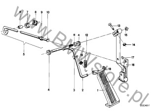 Sprężyna naciągowa na diagramie Mech. gazu/Zesp. dźwigni gazu