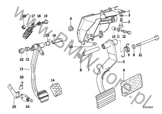 Dźwignia (35 31 1161388) na diagramie Kozioł łożyskowy dźwigni nożnej dla BMW 8' E31 840Ci Coupé ECE