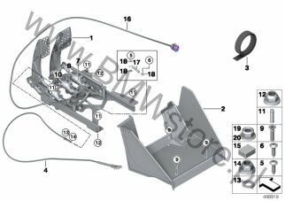 Pompa sprzęgła na diagramie Dźwignia nożna