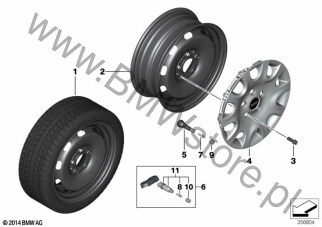 Obręcz bezszprychowa stalowa MINI - 15'' dla Mini F56 LCI 3-drzwiowy Cooper B38C ECE