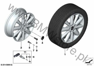 Obr. MINI st. le. Radial Spoke 508 dla Mini Cabrio F57 BEV Cooper SE IB1 ECE