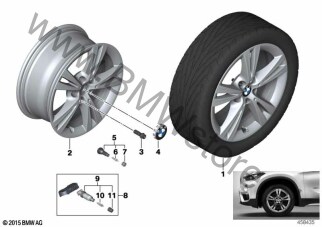 Obr. BMW, st. le. podw. szpr. 385 -17'' dla BMW X1 F48 LCI SAV X1 25eX B38X ECE