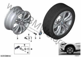 Obr. BMW, st.le. podw. szpr. 564 - 17'' dla BMW X1 F48 LCI SAV X1 25eX B38X ECE