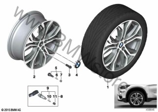 Obr. BMW, st. le. szpr. Y 566 - 18'' dla BMW X1 F48 LCI SAV X1 25eX B38X ECE