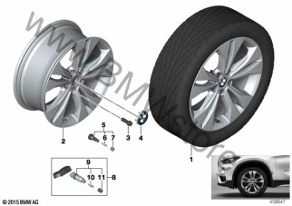 Obr. BMW, st.le. podw. szpr. 567 - 18'' dla BMW X1 F48 LCI SAV X1 25eX B38X ECE