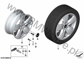 Obr.MINI st.l.Revolite Spoke 517 - 16" dla Mini Countryman F60 LCI Cooper B36C ECE