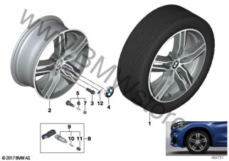 Obr.BMW LM szprycha podw.570M - 18" dla BMW X1 F48 LCI SAV X1 25eX B38X ECE