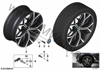 BMW k.st.l.M Y-Spoke 785M - 22" dla BMW X7 G07 SAV X7 40dX B57R ECE