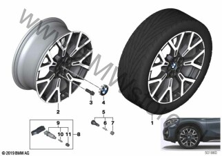 BMW st.lekki Y-Spoke 580 - 19" dla BMW X1 F48 LCI SAV X1 25eX B38X ECE